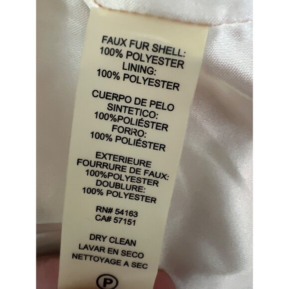 Calvin‎ Klein Faux Fur Vest - Size XL - NWT - Cream White - MSRP $109.50 - Picture 5 of 7